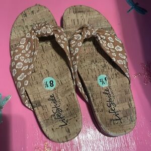 Life Stride Cork Flip Flops